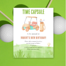 Póster Cápsula del tiempo de golf 1er cumpleaños