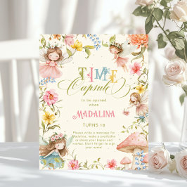 Póster Cápsula del Tiempo de Hadas Cumpleaños Flor Silves