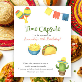 Póster Cápsula del tiempo de la fiesta cumpleaños 1