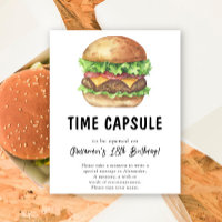 Cápsula del tiempo de la hamburguesa acuarela 1º c