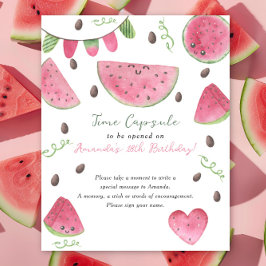 Póster Cápsula del tiempo de las sandías 1º cumpleaños