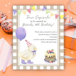 Póster Cápsula del tiempo de patito cumpleaños 1º género 