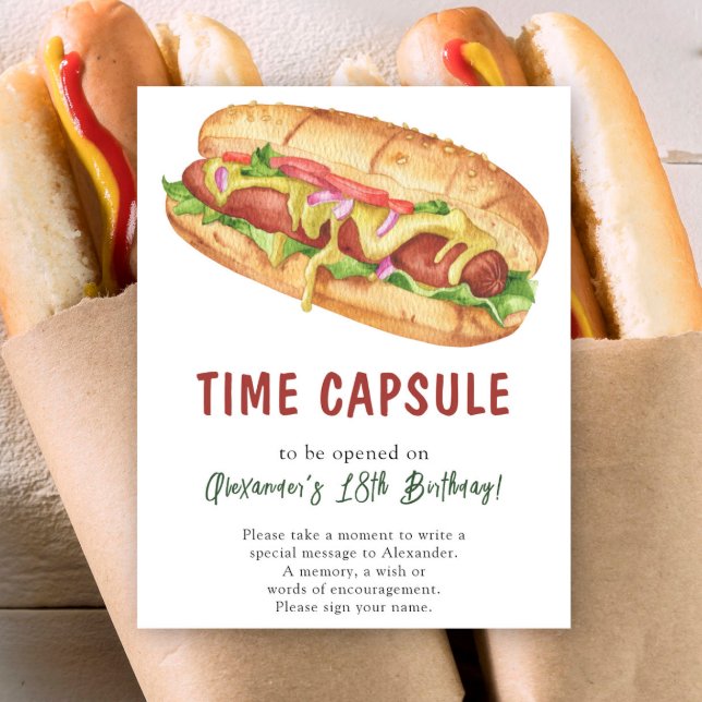 Póster Cápsula del tiempo de perro caliente de acuarela c (Subido por el creador)