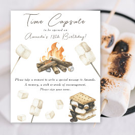 Póster Cápsula del tiempo de S'more fiesta de cumpleaños 