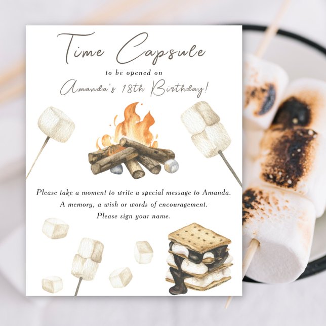 Póster Cápsula del tiempo de S'more fiesta de cumpleaños  (Subido por el creador)