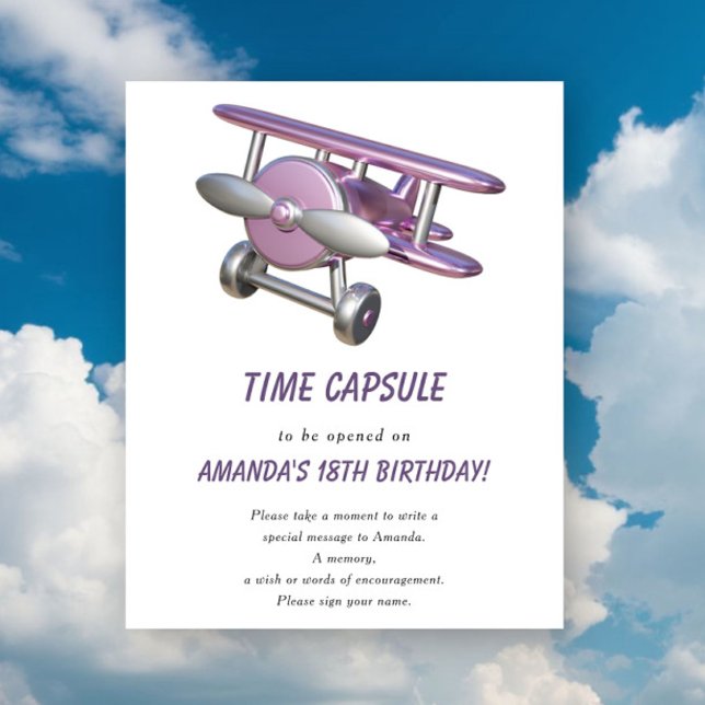 Póster Cápsula del tiempo del avión 1er cumpleaños (Subido por el creador)