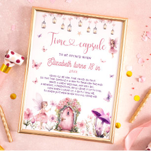 Póster Cápsula del Tiempo del Jardín de Hadas Florales