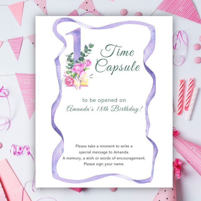 Póster Cápsula del tiempo del número de flores cumpleaños (Subido por el creador)