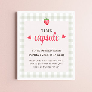 Póster Cápsula del Tiempo del Primer Cumpleaños de Bayas