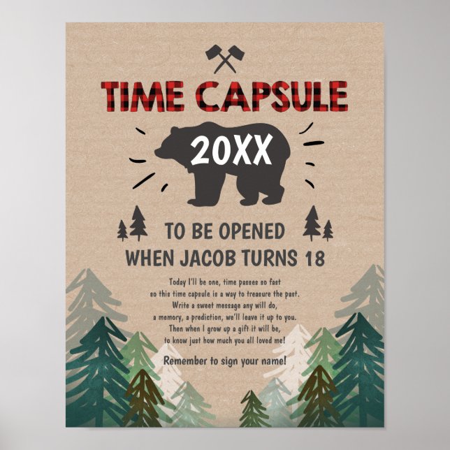 Póster Cápsula del tiempo Lumberjack Árboles salvajes uno (Frente)