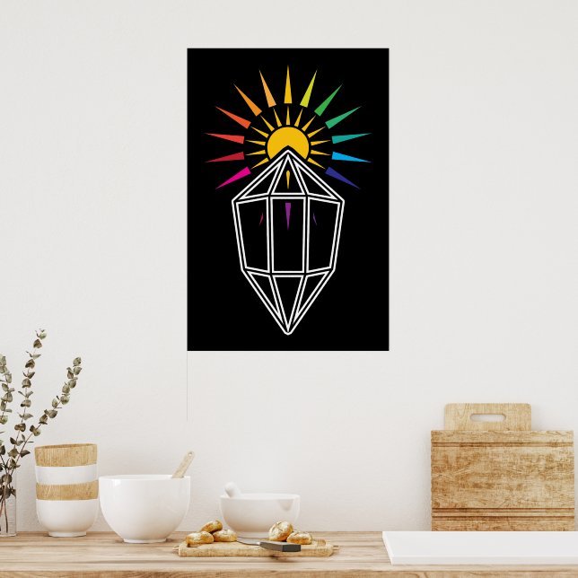 Póster captador de sol prisma cristal geométrico (Cocina)