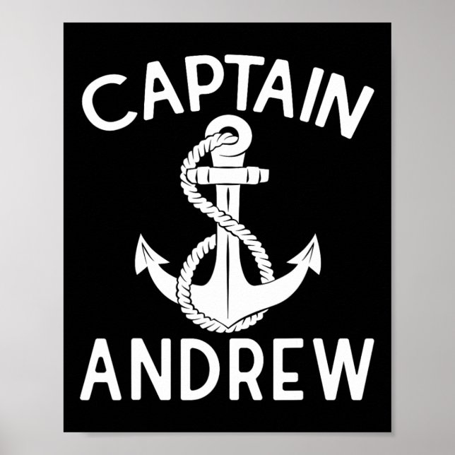 Póster Captain Andrew Boating Boat Yacht Ship Anchor  (Frente)