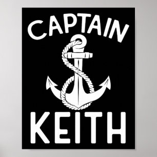 Póster Captain Keith Boat Ship Anchor Boating Yate