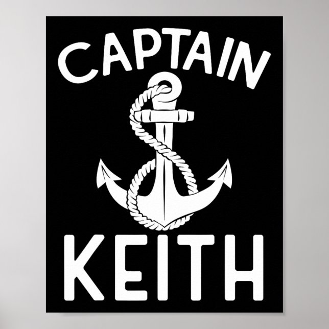 Póster Captain Keith Boat Ship Anchor Boating Yate (Frente)