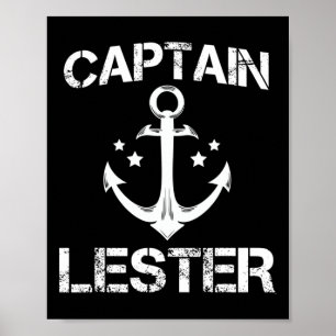 Póster Captain Lester Funny Birthday Personalizado Nombre