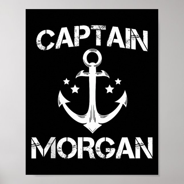 Póster Captain Morgan Funny Birthday Ised Surname Clan Gi (Frente)