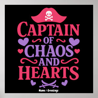 Póster Captain of Chaos and Hearts Pirate Graphic
