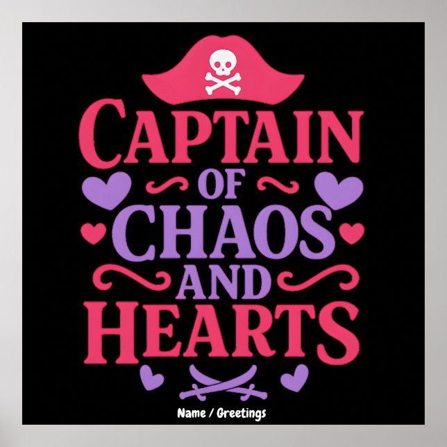 Póster Captain of Chaos and Hearts Pirate Graphic (Frente)