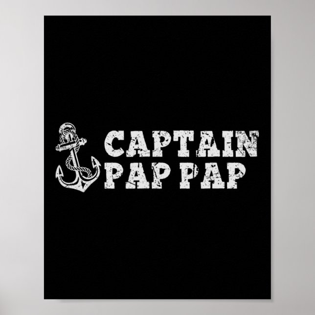 Póster Captain Pap-pap Sailing Boating Pappap Boat Anchor (Frente)