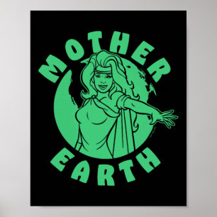 Póster Captain Planet Y La Madre Del Día De La Tierra De
