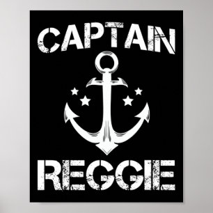 Póster Captain Reggie Funny Birthday Personalizado Nombre