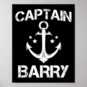 Póster Captain Rry Funny Birday Personalizado Surname Cl