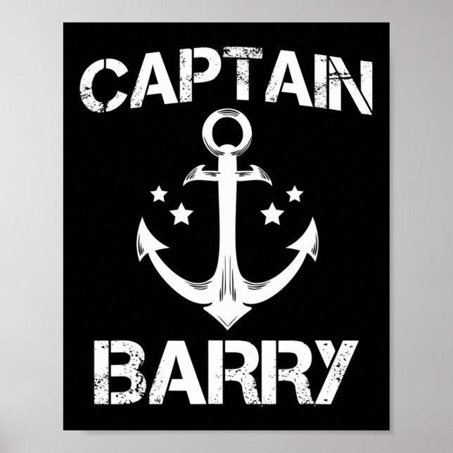 Póster Captain Rry Funny Birday Personalizado Surname Cl (Frente)