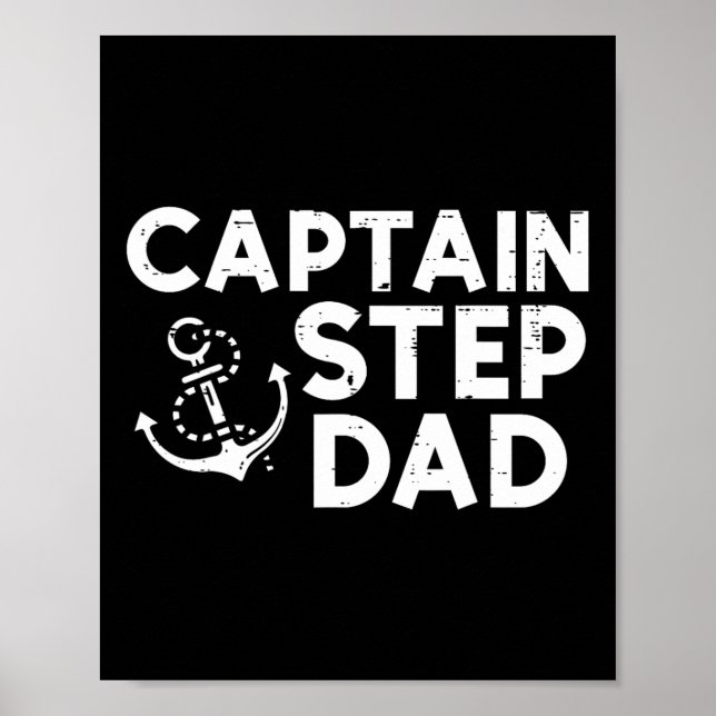 Póster Captain Step Dad Boat Owner Family Stepdad Stepfat (Frente)