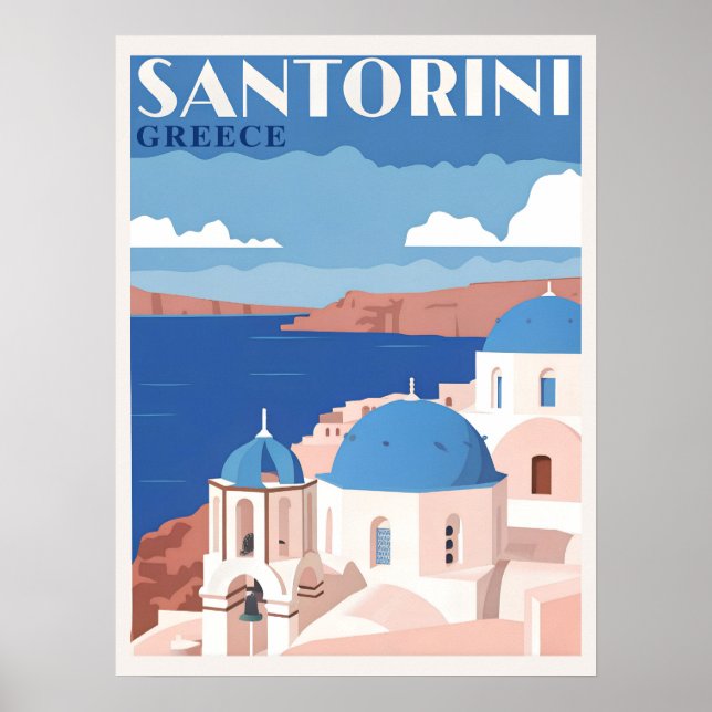 Póster Captando a Santorini Grecia (Frente)
