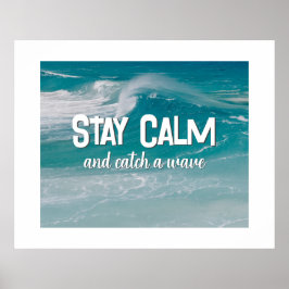 Póster Captar una cita de ola en el océano