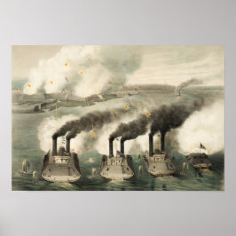 Póster Captura De Fort Henry Por Union Ironclads - 1862