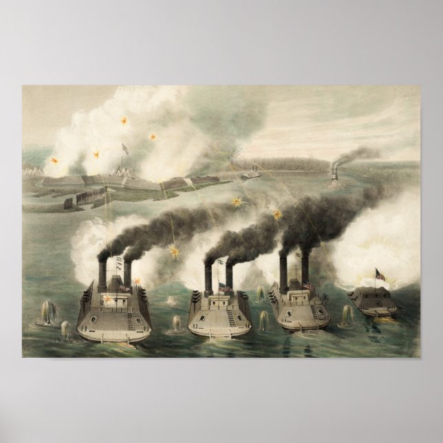 Póster Captura De Fort Henry Por Union Ironclads - 1862 (Frente)