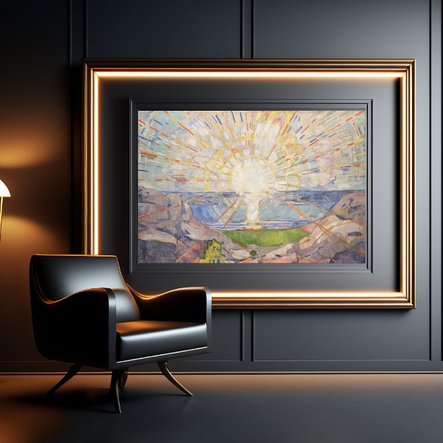 Póster Captura de la esencia de la luz y la emoción del s ("The Sun (1911) by Edvard Munch: A Captivating Expression of Emotion")