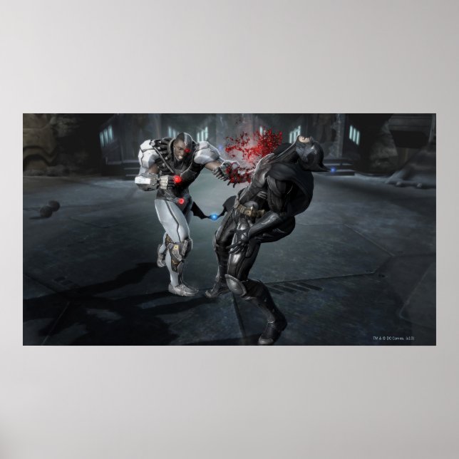 Póster Captura de pantalla: Cyborg vs Batman (Frente)