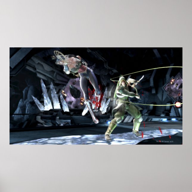 Póster Captura de pantalla: Mujer Maravilla vs Flecha Ver (Frente)