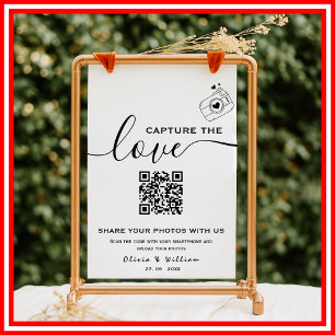 Póster Captura el código QR de la foto del amor de la bod