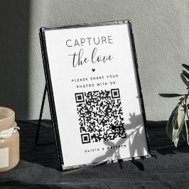 Póster Captura el letrero de amor. Código QR de boda en b