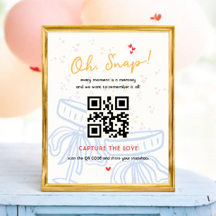 Póster Captura la ducha de matrimonio Coquette Love QR Co