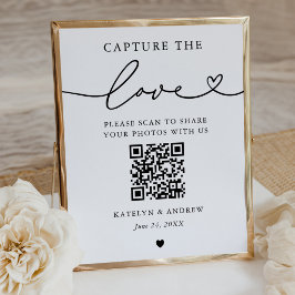 Póster Captura Minimalista del Corazón de Amor QR