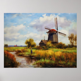 Póster Capturando el encanto de un molino de viento junto