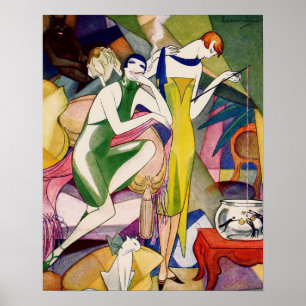 Póster Capturando peces de colores