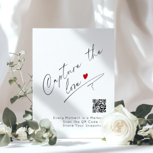 Póster Capturar al Boda de código QR Minimalista de amor