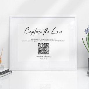 Póster Capturar el Poster de Rótulo del Boda de código QR
