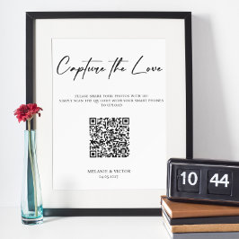 Póster Capturar el Poster de Rótulo del Boda de código QR