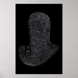 Póster Capucha de guerrero de malla de acero