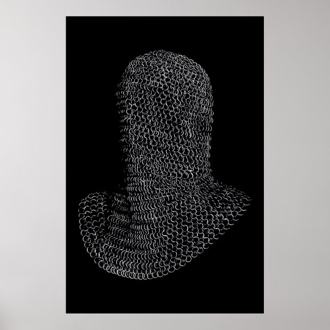 Póster Capucha de guerrero de malla de acero (Frente)