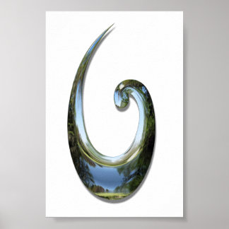 Póster Capucha de pescado maorí - Cromado