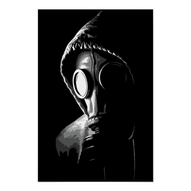 Póster Capucha misteriosa de máscara de gas (Anverso)