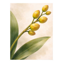 Capullos de Orquídea Phalaenopsis Amarilla Botánic