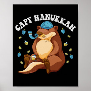 Póster Capy Hanukkah Divertido Regalo Judío de Capybara p